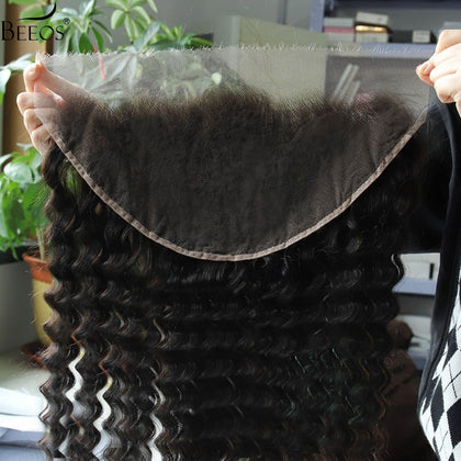 BEEOS Deep Wave 20 Inch HD Lace Frontal Hair Extension front view