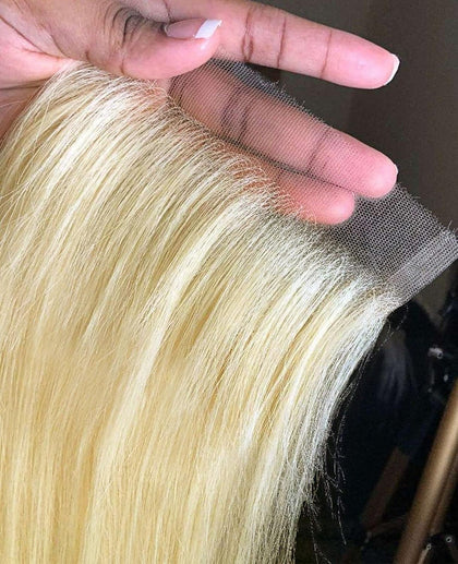 BEEOS HD Lace Closure 5x5 pre-plucked straight hair front view