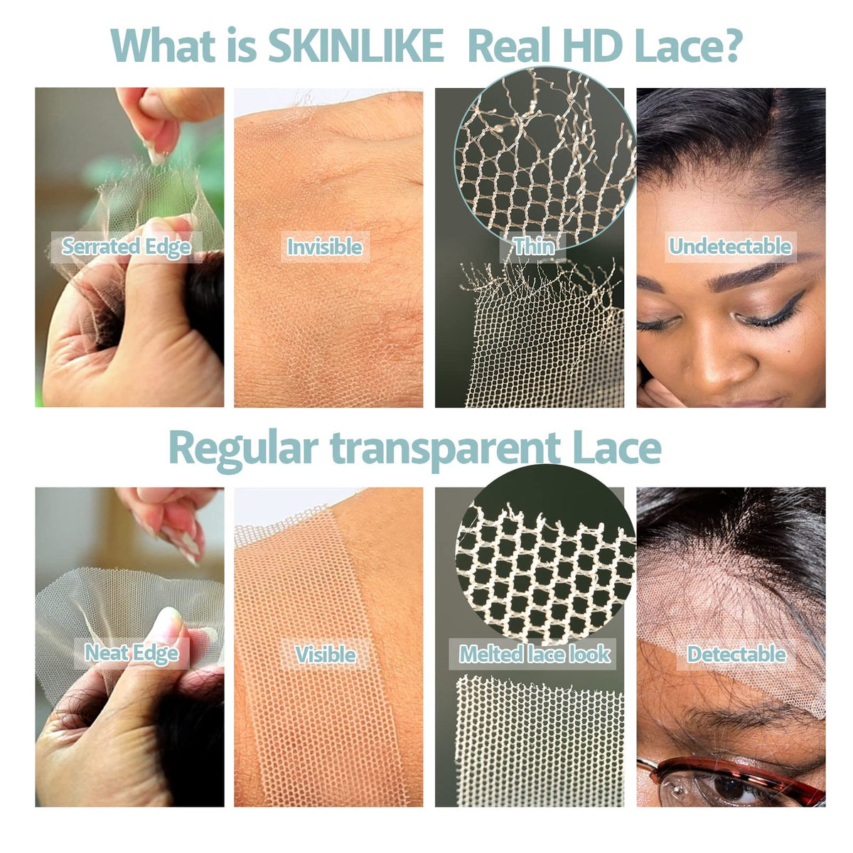 BEEOS HD lace frontal on model showcasing natural look