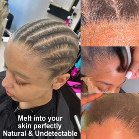 BEEOS HD Wig Cap showing blending with scalp