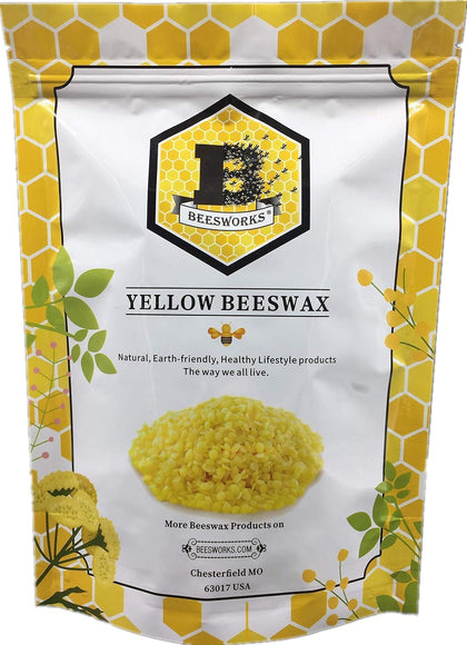 BEESWORKS Yellow Beeswax Pellets 3 lb front view