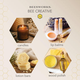 BEESWORKS Yellow Beeswax Pellets close-up