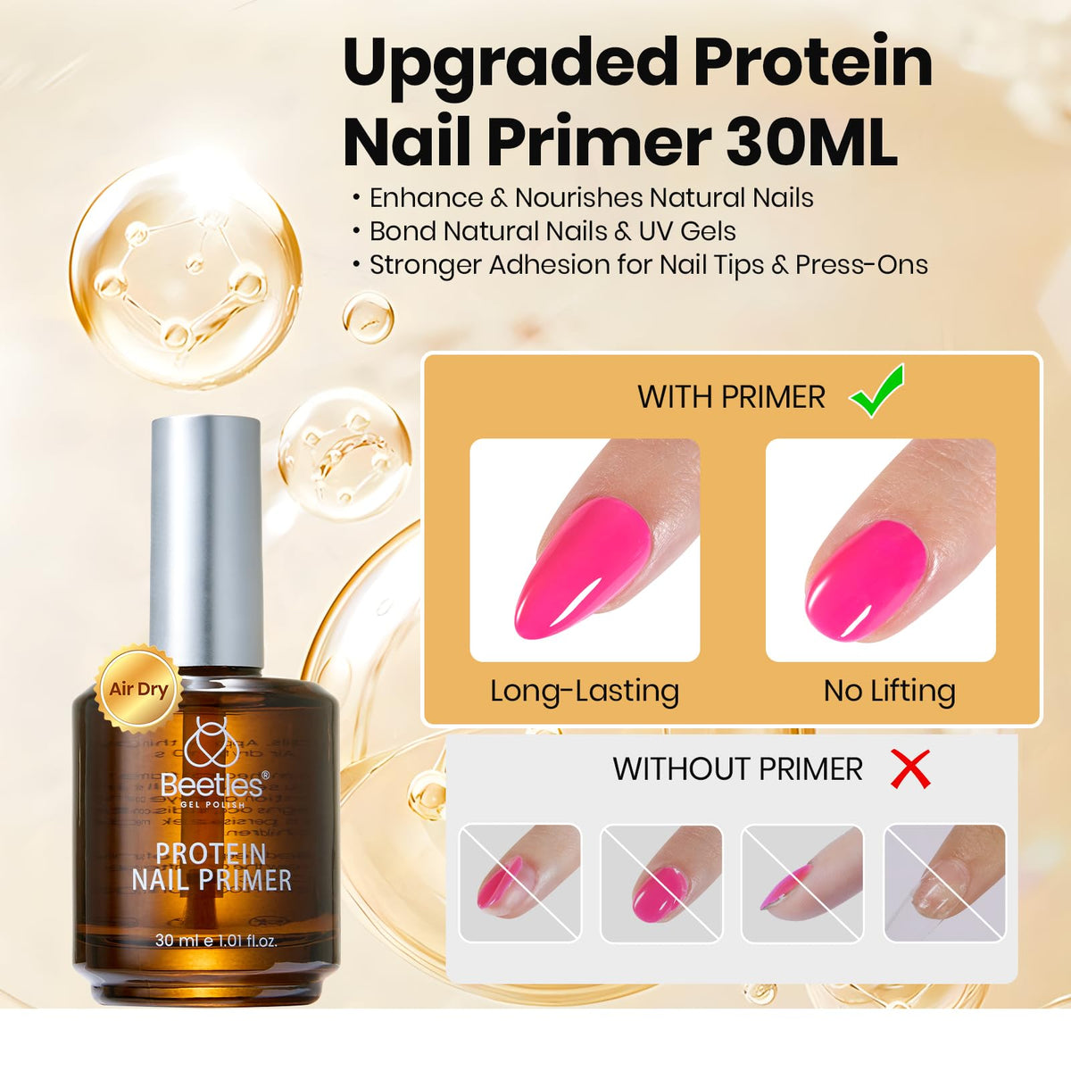 beetles 30ML Protein Nail Primer in a nail salon setting