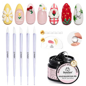 beetles 5PCS Nail Art Dotting Tools set with silicone tips