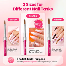 beetles Acrylic Nail Brush Size 10 and 14 for nail extensions