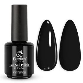Beetles Black Gel Nail Polish 15ml front view