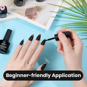 Beetles Black Gel Nail Polish in a manicure setup