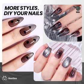 beetles Black Jelly Gel Nail Polish 15ML application on nails