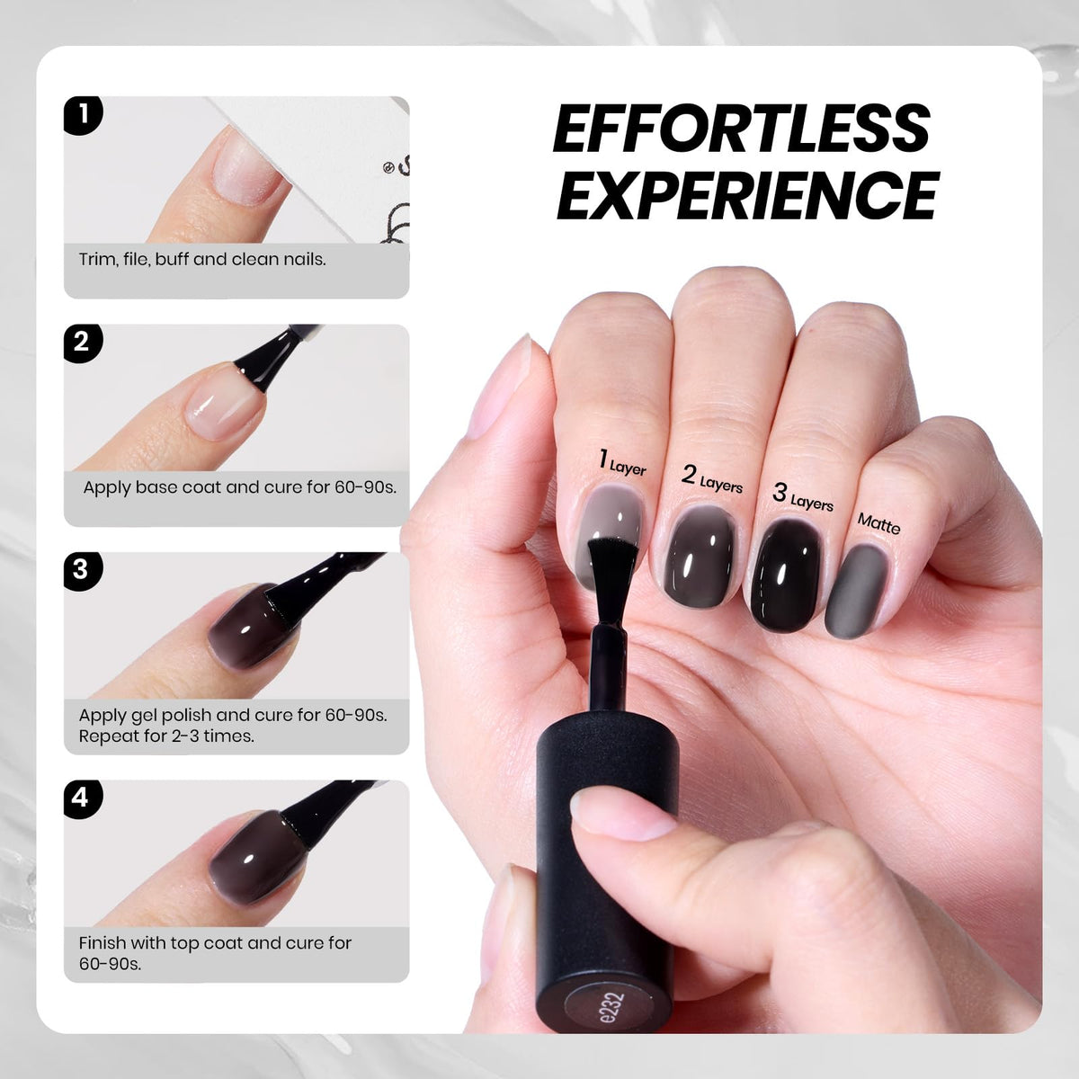 beetles Black Jelly Gel Nail Polish 15ML in beauty setting