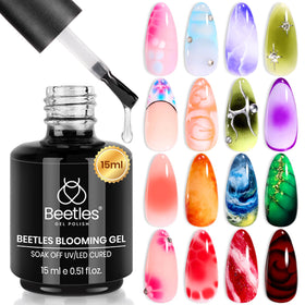 Beetles Blooming Gel 15 ml clear nail art polish front view