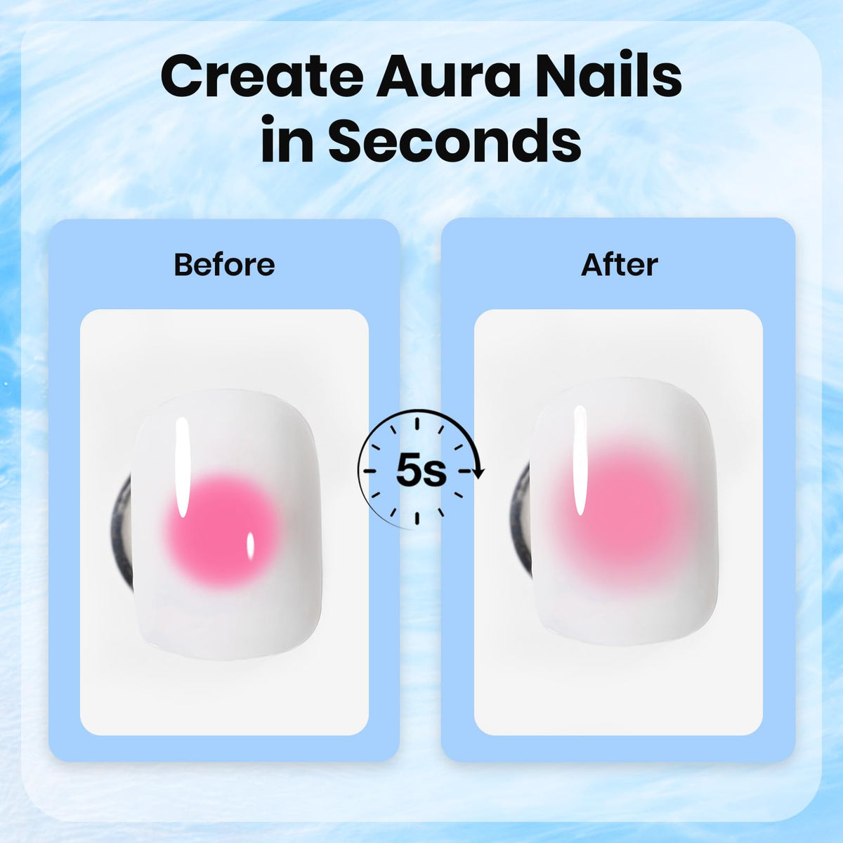 Beetles Blooming Gel applied on nails with floral design