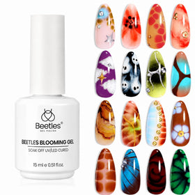 beetles Blooming Gel Nail Polish 15ml clear bottle front view