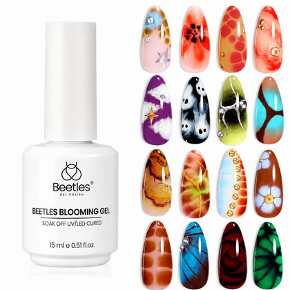 beetles Blooming Gel Nail Polish 15ml clear bottle front view