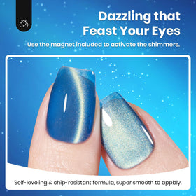 beetles Blue Cat Eye Gel Nail Polish in a beauty gift set