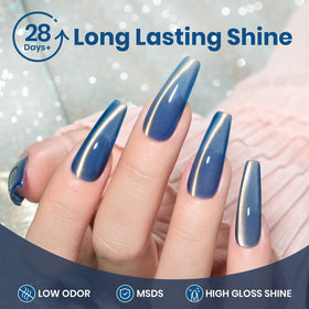 Beetles Blue Cat Eye Gel Nail Polish with magnetic stick