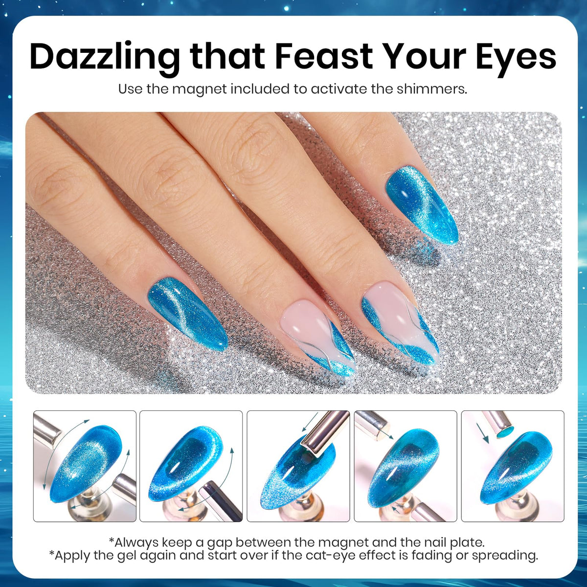 beetles Blue Cat Eye Gel Polish in packaging