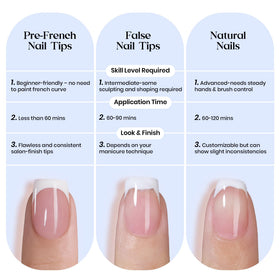 Beetles Blue French Tips Press On Nails in a nail art setup