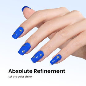 Beetles Blue Gel Polish 15ml bottle side view