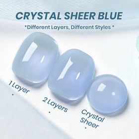 Beetles Blue Jelly Gel Nail Polish 15ML Silent Tide applied on nails