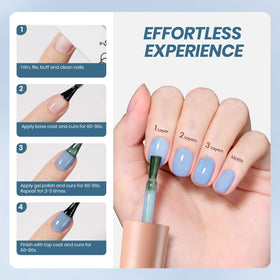 Beetles Blue Jelly Gel Nail Polish 15ML Silent Tide in a nail salon setting
