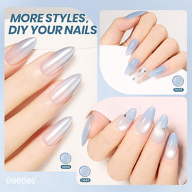 Beetles Blue Jelly Gel Nail Polish 15ML Silent Tide swatch on a nail wheel