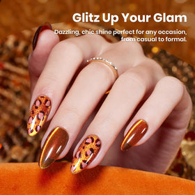 beetles Brown Cat Eye Gel Nail Polish 15ML amber glint side view