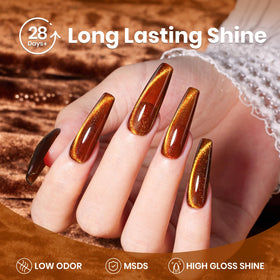 beetles Brown Cat Eye Gel Nail Polish 15ML with magnetic stick
