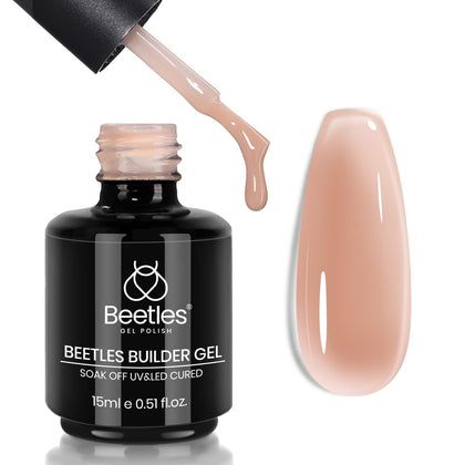 beetles Builder Gel 0.51 fl oz Caramel Nude Brown bottle front view