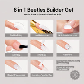beetles Builder Gel curing under LED light