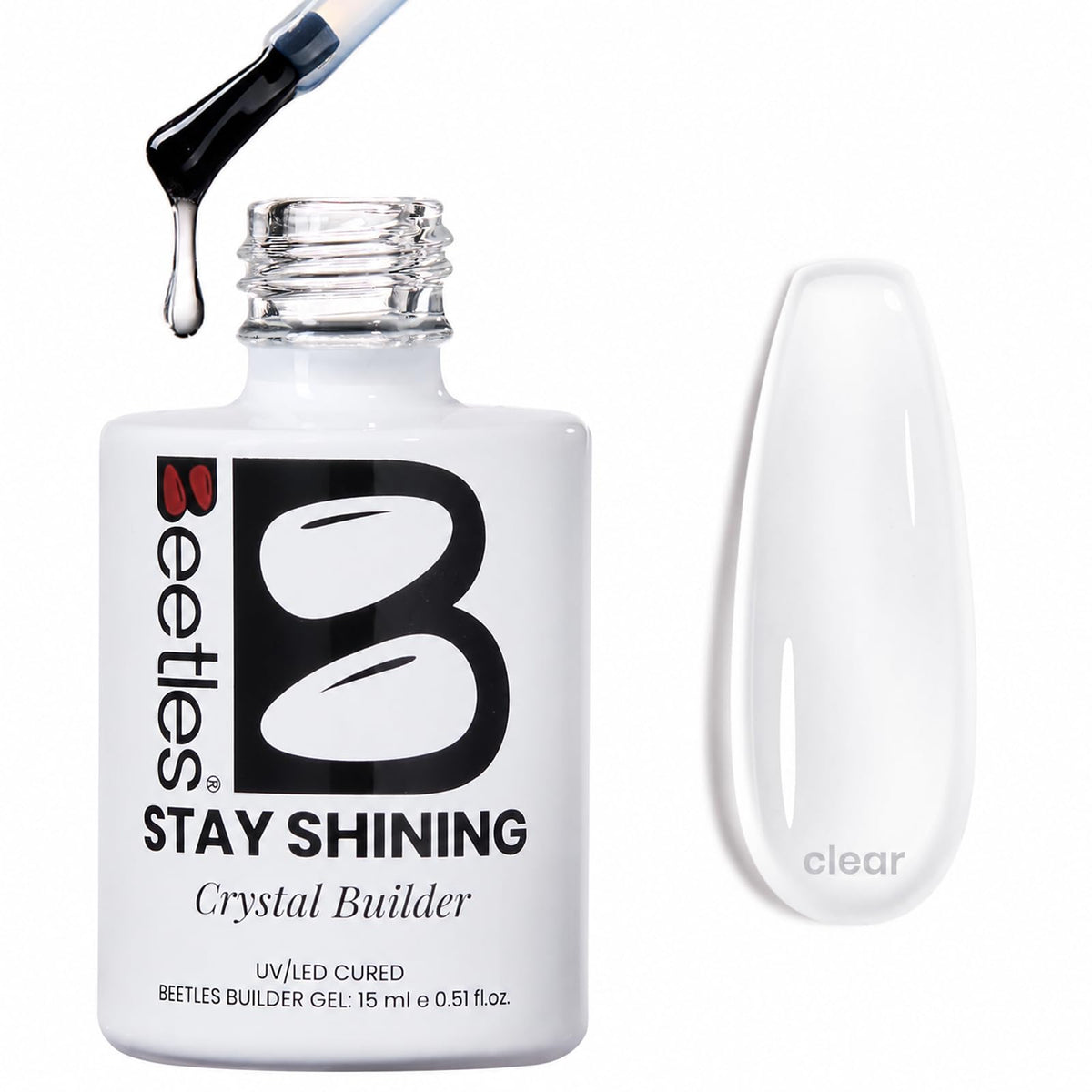 beetles Builder Gel for Nails 0.51 fl. oz clear bottle front view