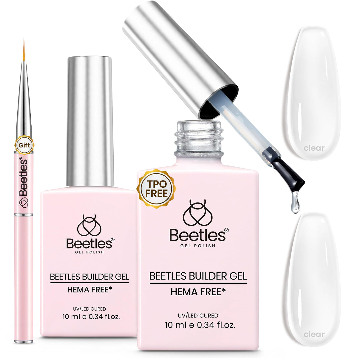beetles Builder Gel for Nails clear gel bottle front view