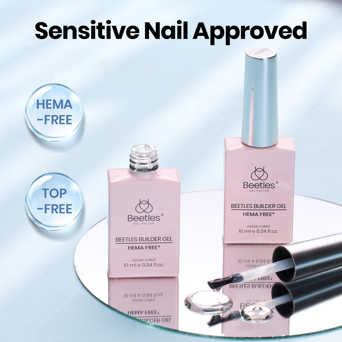 beetles Builder Gel for Nails clear gel bottle side view