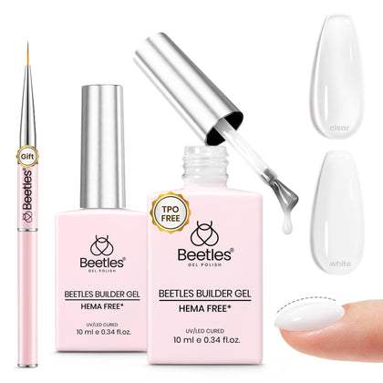beetles Builder Gel Kit includes clear and milky white gels