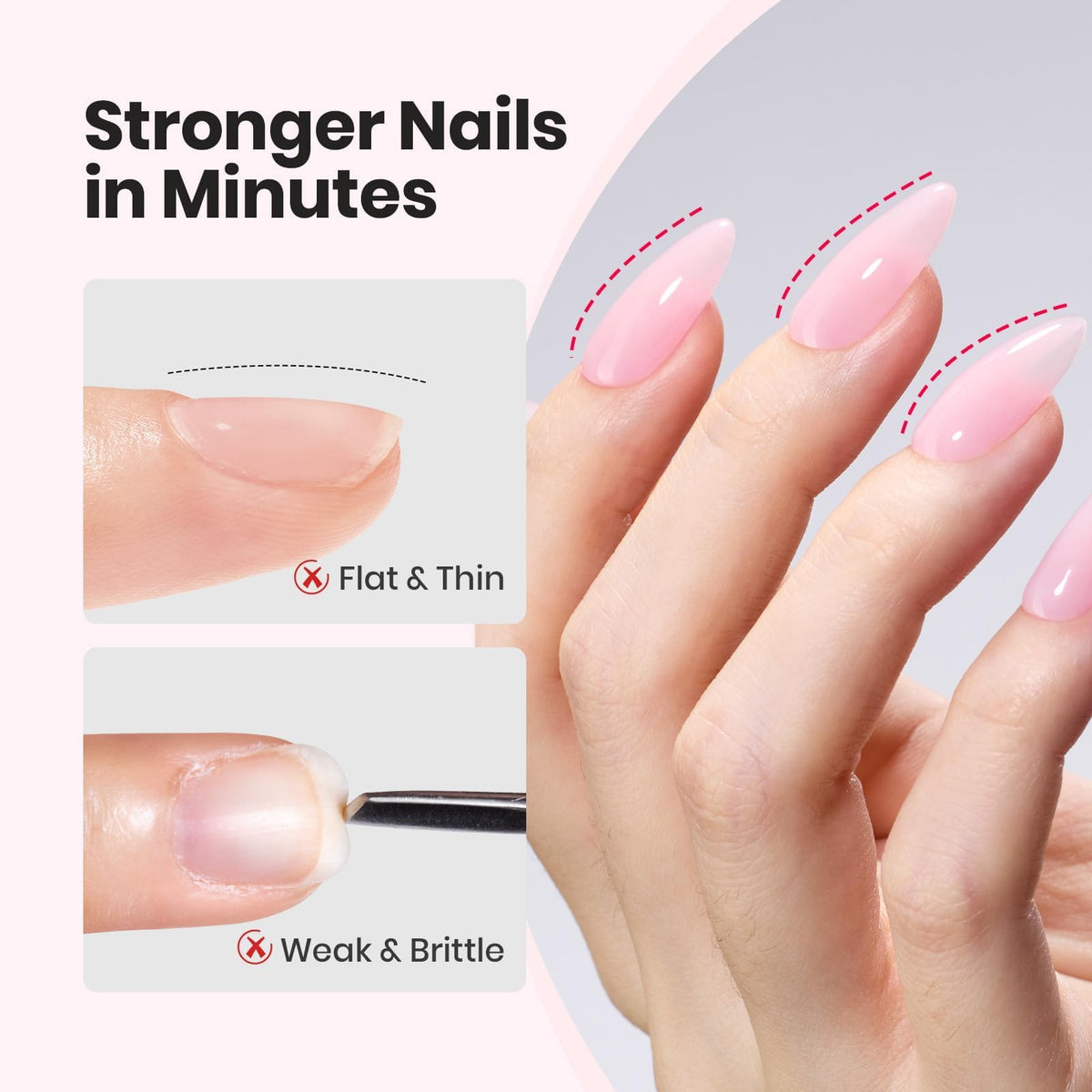 beetles Builder Gel Kit pink bottle with nail brush