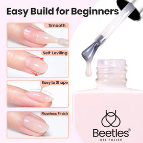 beetles Builder Gel Nail Kit application with nail brush