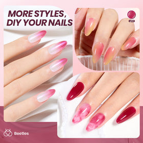 beetles Burgundy Red Gel Nail Polish in packaging