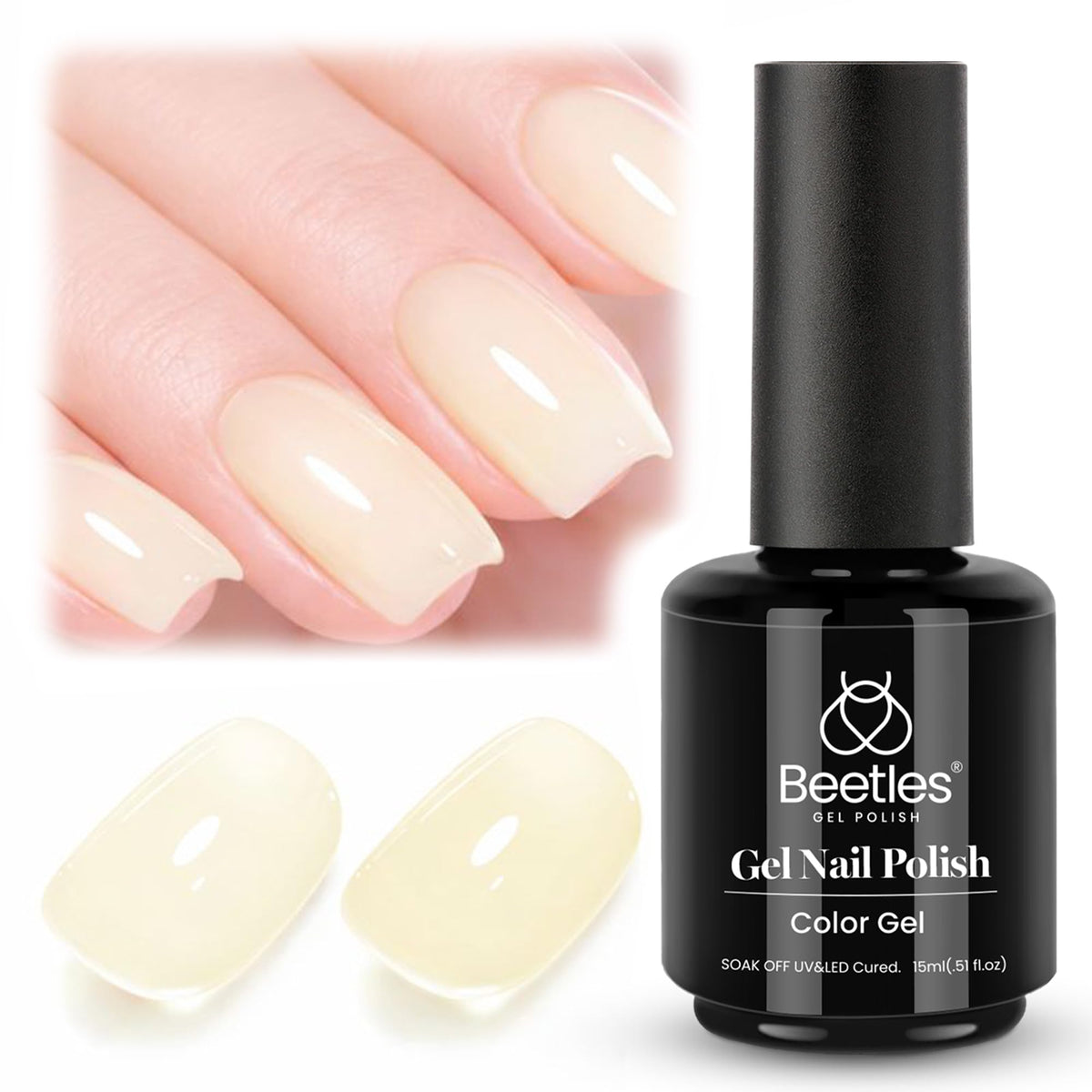 beetles Butter Veil Yellow Jelly Gel Nail Polish 15ML front view