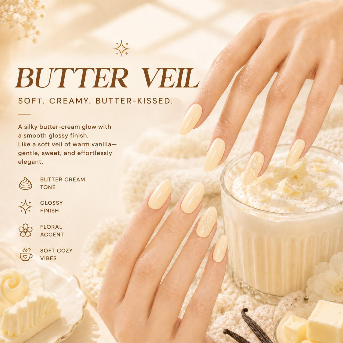beetles Butter Veil Yellow Jelly Gel Nail Polish 15ML with nail art accessories