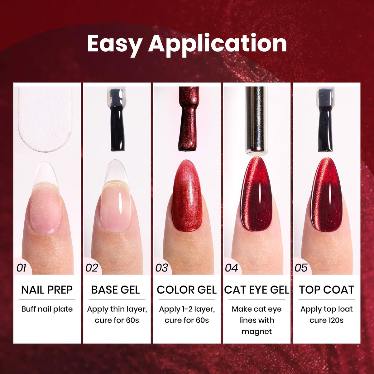 beetles Cat Eye Gel Nail Polish Chocolate shade bottle