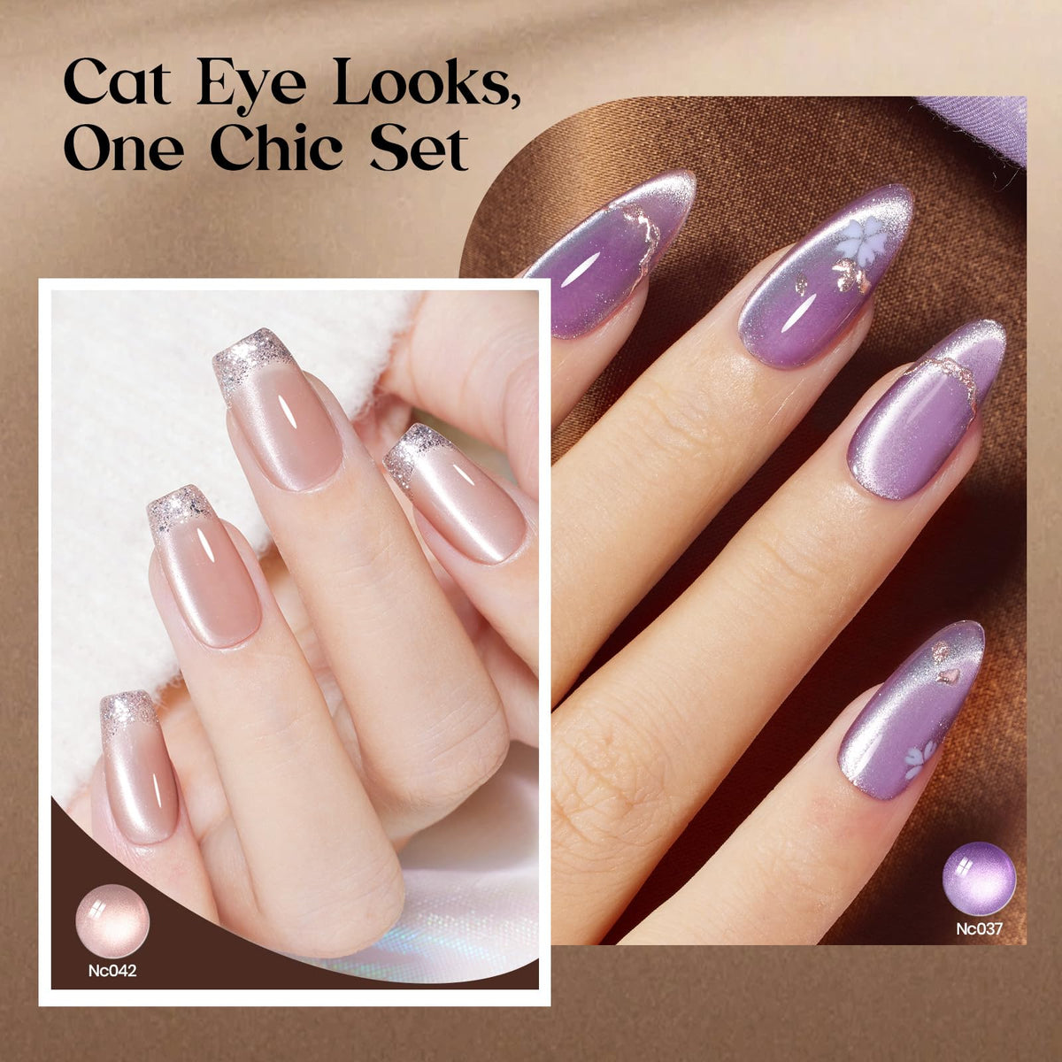 beetles Cat Eye Gel Nail Polish in natural light