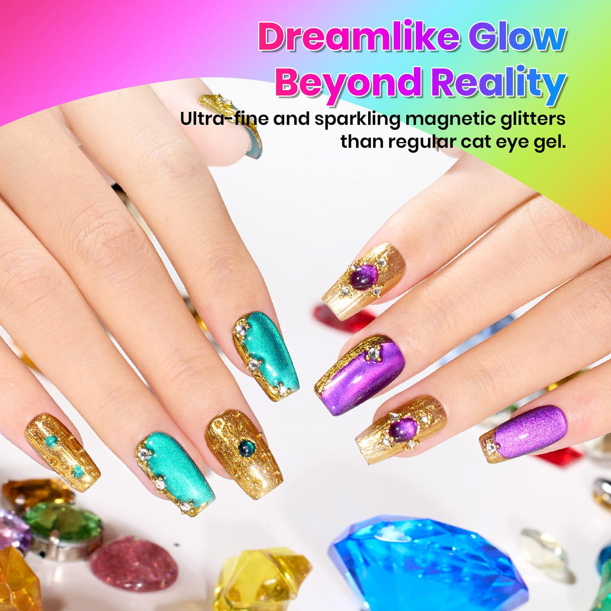 beetles Cat Eye Gel Nail Polish magnetic tool included