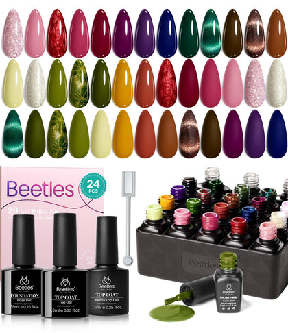 beetles Cat Eye Gel Nail Polish Set 20 colours front view