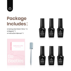 beetles Cat Eye Gel Nail Polish set displayed on a vanity