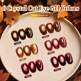 beetles Cat Eye Gel Nail Polish Set showing golden brown shade