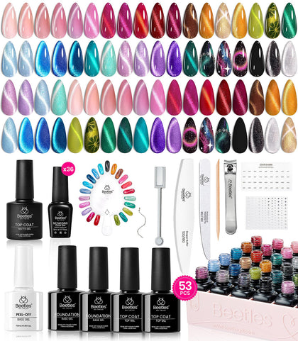 beetles Cat Eye Gel Nail Polish Set with 36 vibrant colours