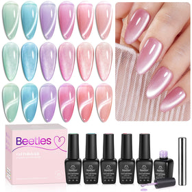 beetles Cat Eye Gel Nail Polish Set with 6 colours in packaging