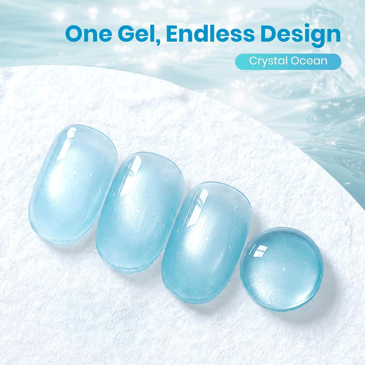 Beetles Cat Eye Gel Polish bottle with blue shimmer