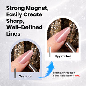 beetles Cat Eye Gel Top Coat in use with magnetic tool