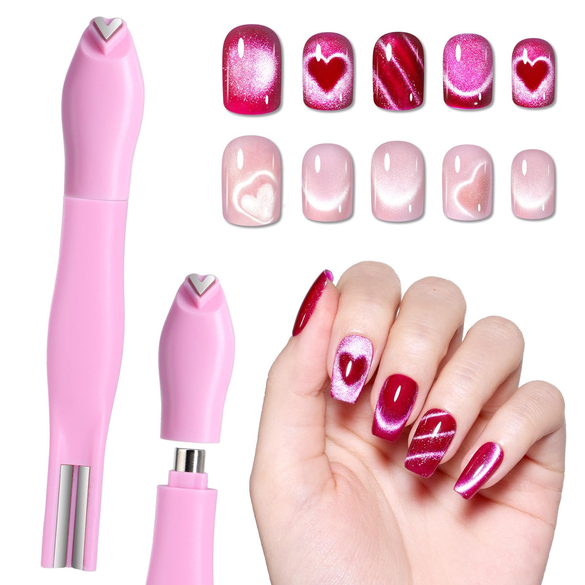 Beetles Cat Eye Magnet 3-in-1 Nail Art Tool front view