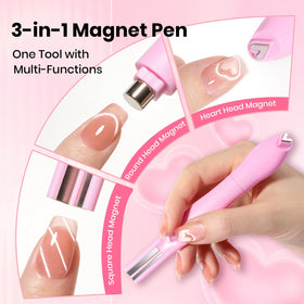 Beetles Cat Eye Magnet showcasing different nail art effects